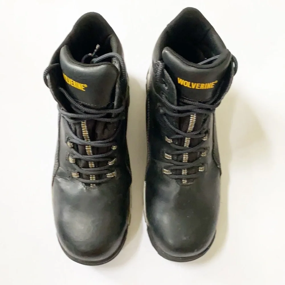 WOLVERINE | Carbon Max black leather work boots Men size 8.5
